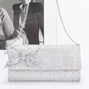 Rhinestone Party Clutch W/ Rhinestone Bow